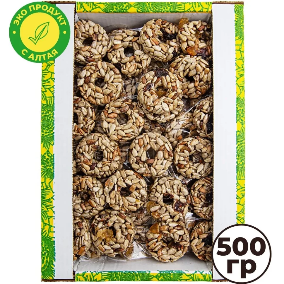  Козинаки из подсолнечника с медом и сухофруктами "Зачетные" 500г в Благовещенске